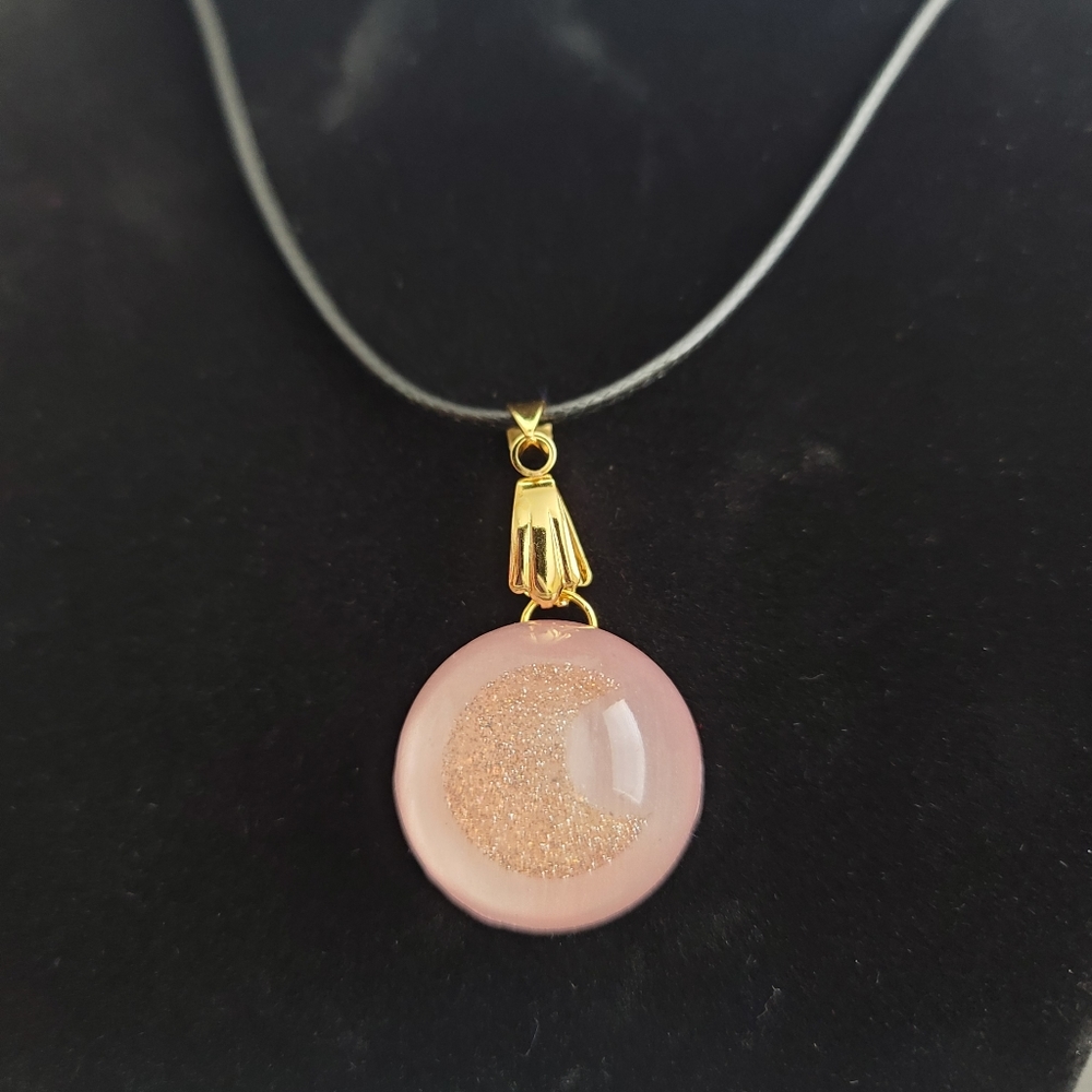 Handmade necklace, Resin Jewelry, Moon Resin Pendant, unique gift ideas